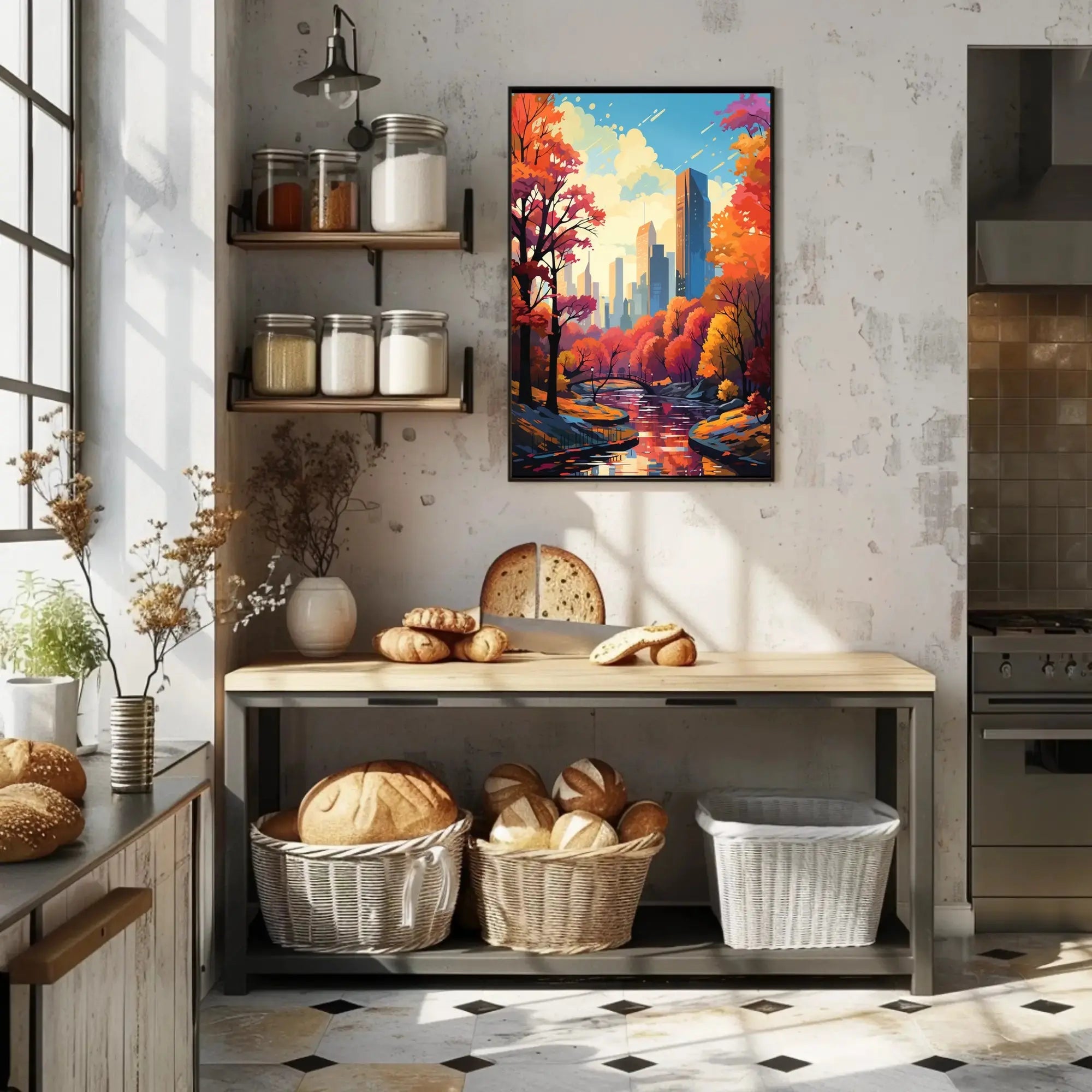 Autumn Serenity in Cityscape National Park Poster PosterGoat