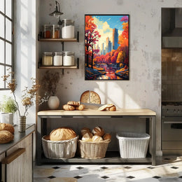 Autumn Serenity in Cityscape National Park Poster PosterGoat