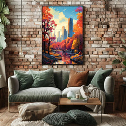 Autumn Serenity in Cityscape National Park Poster PosterGoat