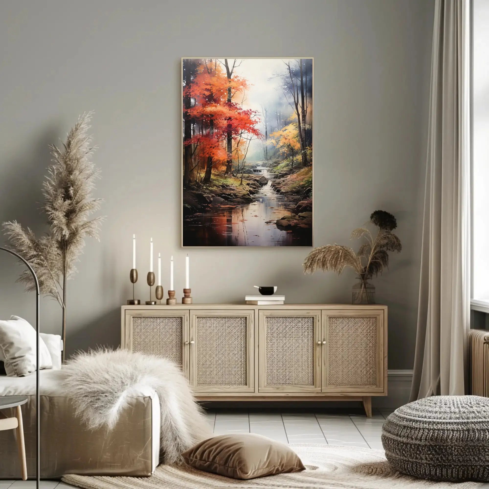 Autumn Tranquility Forest Scene Artistic Poster PosterGoat