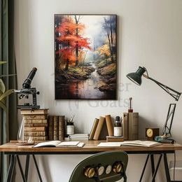 Autumn Tranquility Forest Scene Artistic Poster PosterGoat
