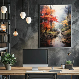 Autumn Tranquility Forest Scene Artistic Poster PosterGoat