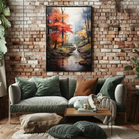 Autumn Tranquility Forest Scene Artistic Poster PosterGoat