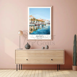 Aveiro Canal Scenic Travel Poster PosterGoat