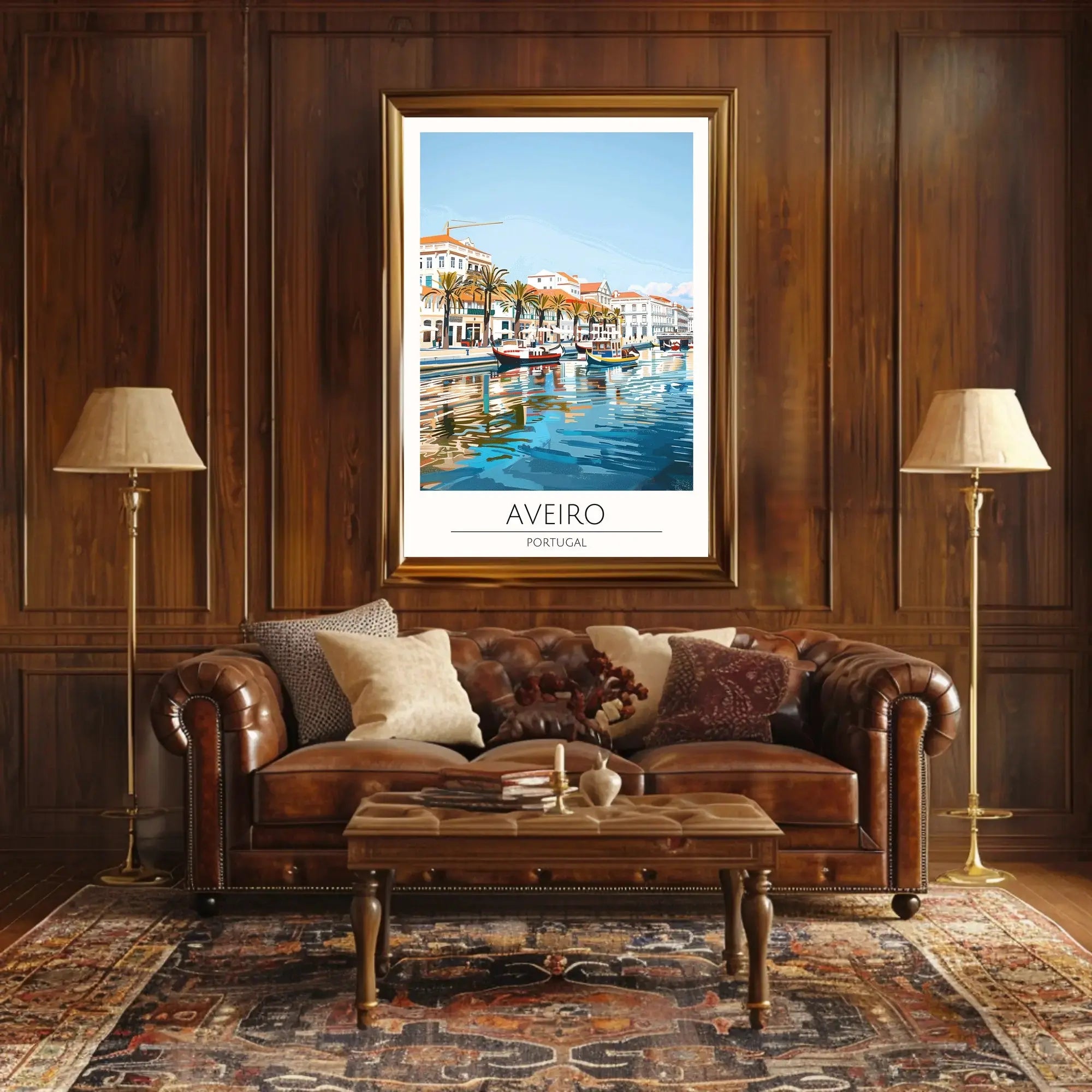 Aveiro Canal Scenic Travel Poster PosterGoat