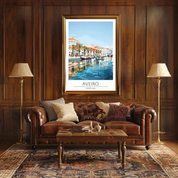 Aveiro Canal Scenic Travel Poster PosterGoat