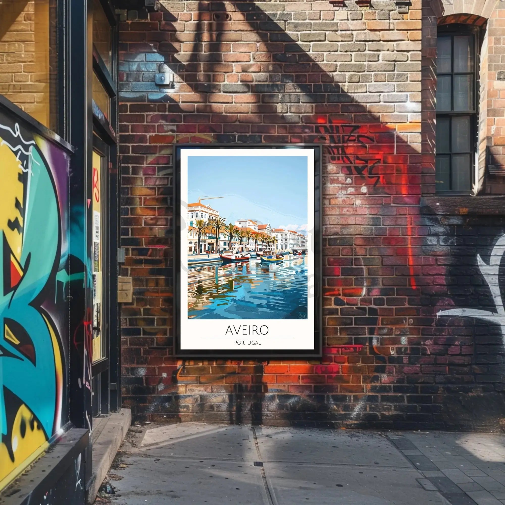 Aveiro Canal Scenic Travel Poster PosterGoat