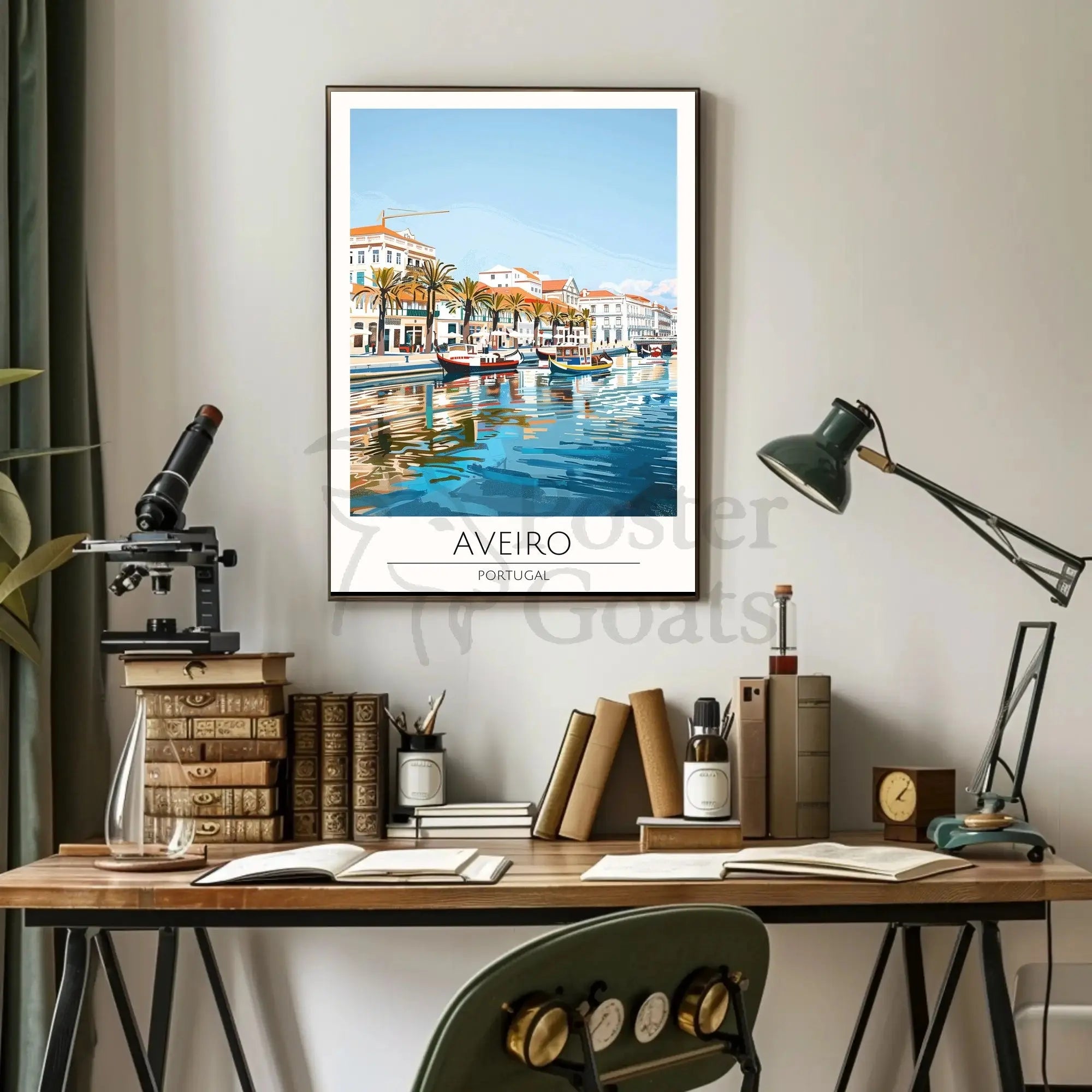Aveiro Canal Scenic Travel Poster PosterGoat