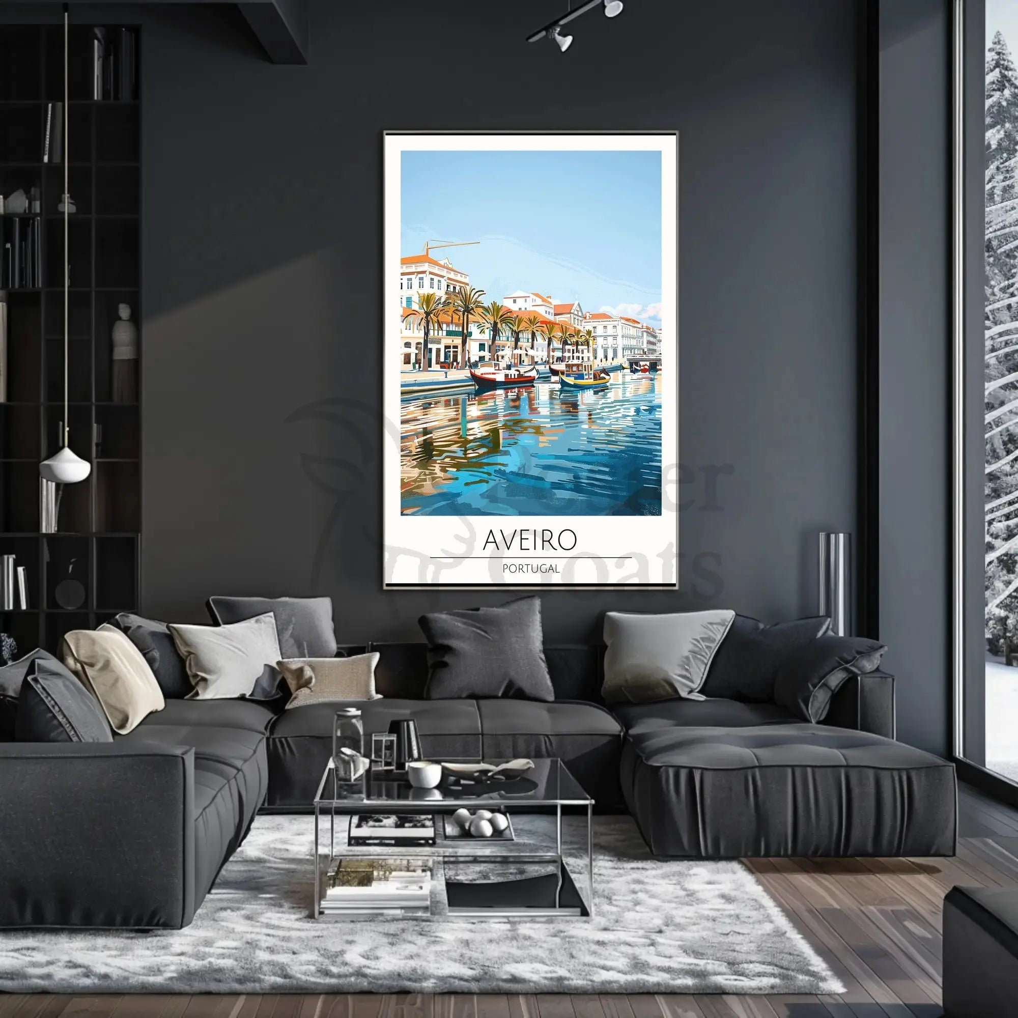 Aveiro Canal Scenic Travel Poster PosterGoat