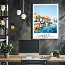 Aveiro Canal Scenic Travel Poster PosterGoat