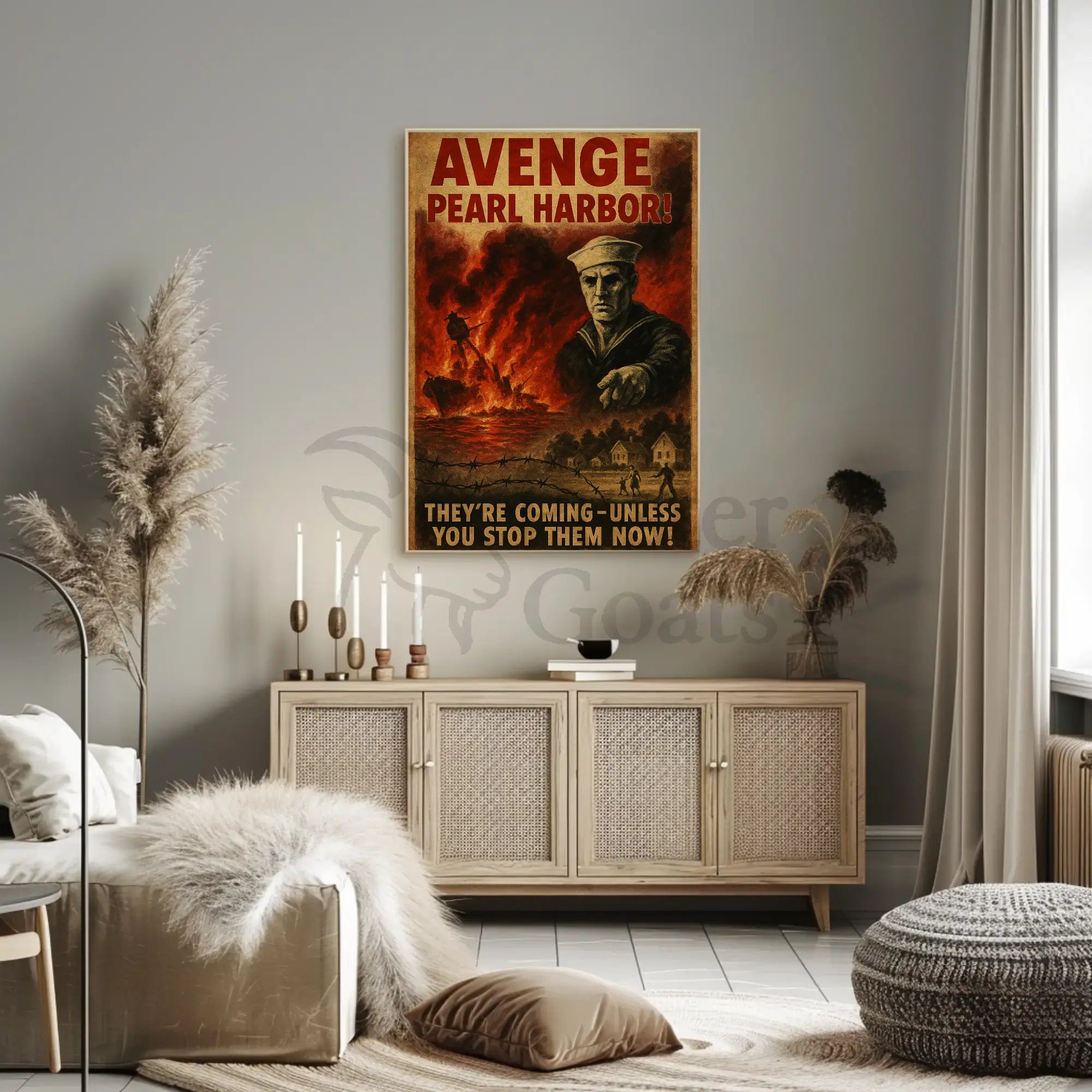 Avenge Pearl Harbor World War II Propaganda Poster PosterGoat
