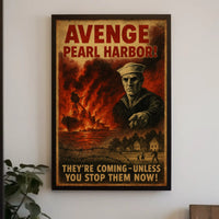 Avenge Pearl Harbor World War II Propaganda Poster PosterGoat
