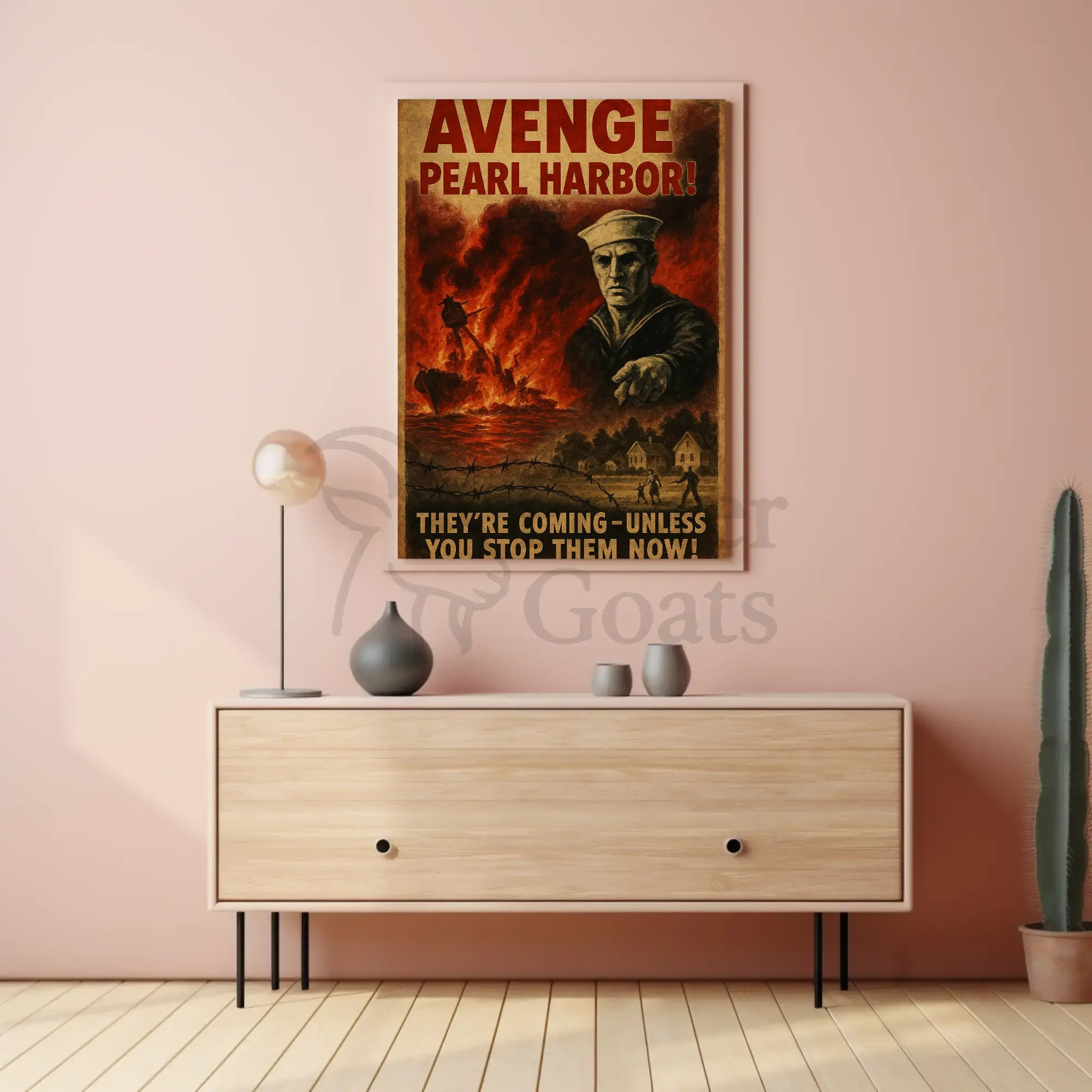 Avenge Pearl Harbor World War II Propaganda Poster PosterGoat