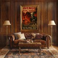 Avenge Pearl Harbor World War II Propaganda Poster PosterGoat