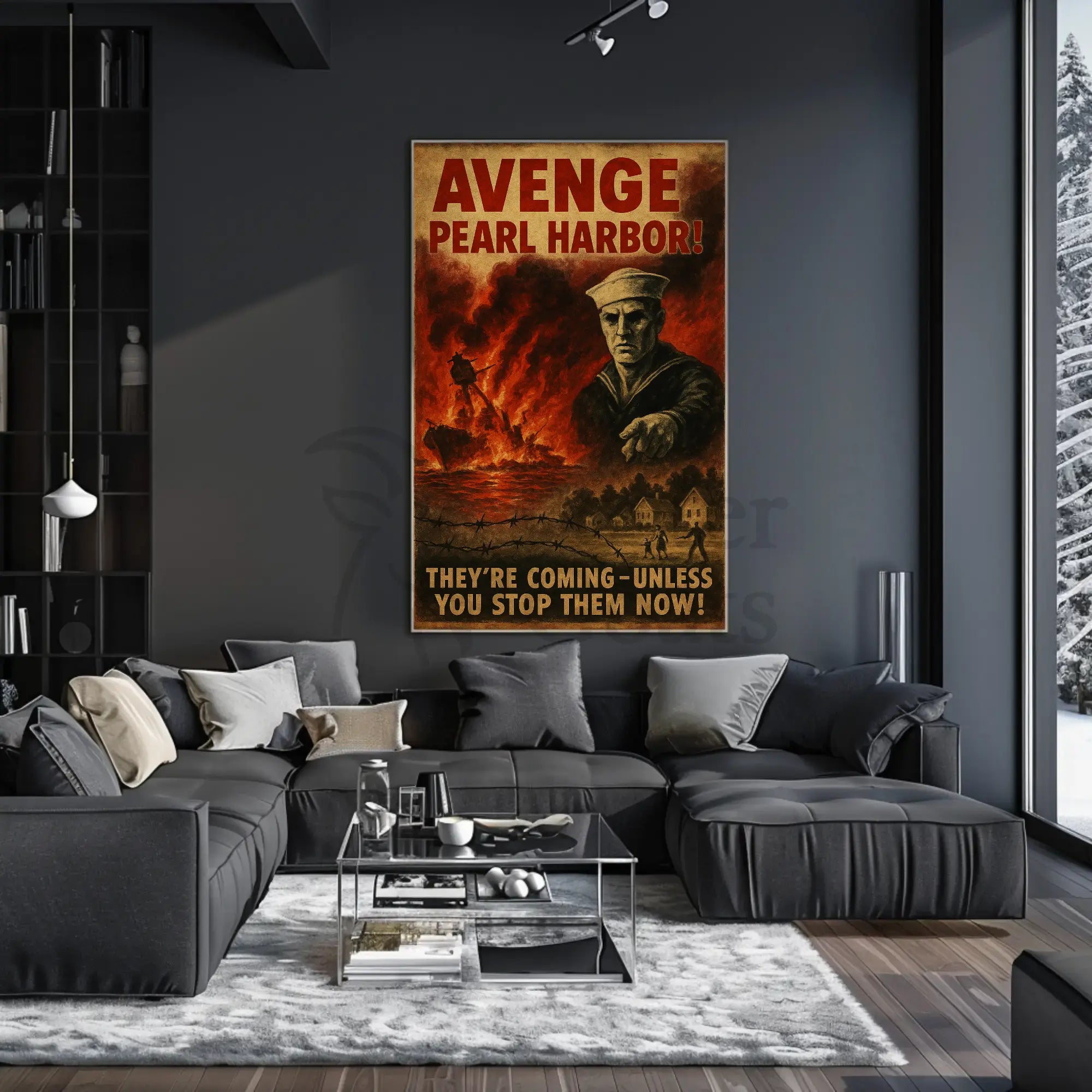 Avenge Pearl Harbor World War II Propaganda Poster PosterGoat