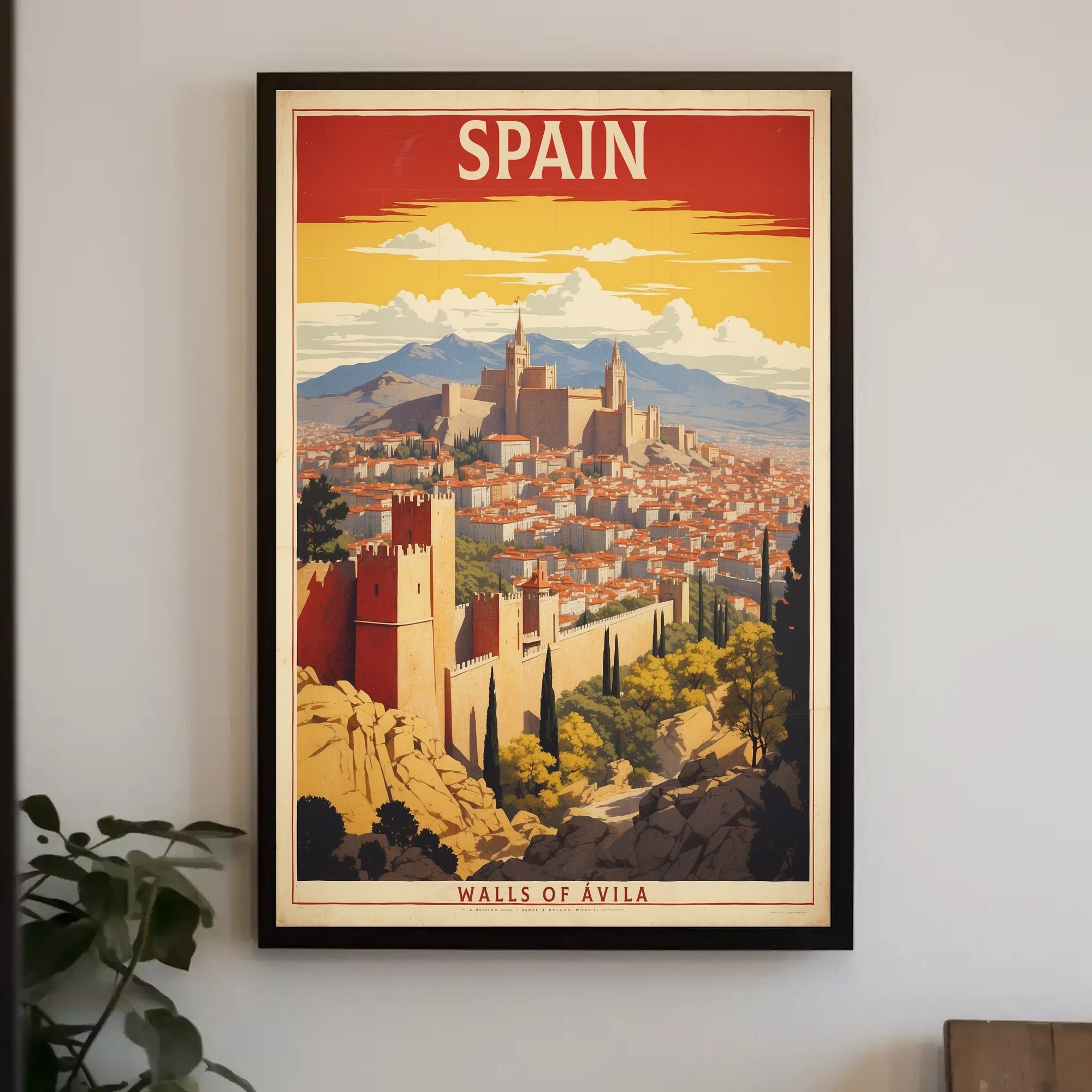 Ávila's Medieval Walls Vintage Travel Poster PosterGoat