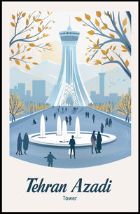 Azadi Tower Modern Art Urban Cityscape Poster PosterGoat