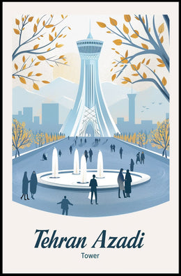 Azadi Tower Modern Art Urban Cityscape Poster PosterGoat