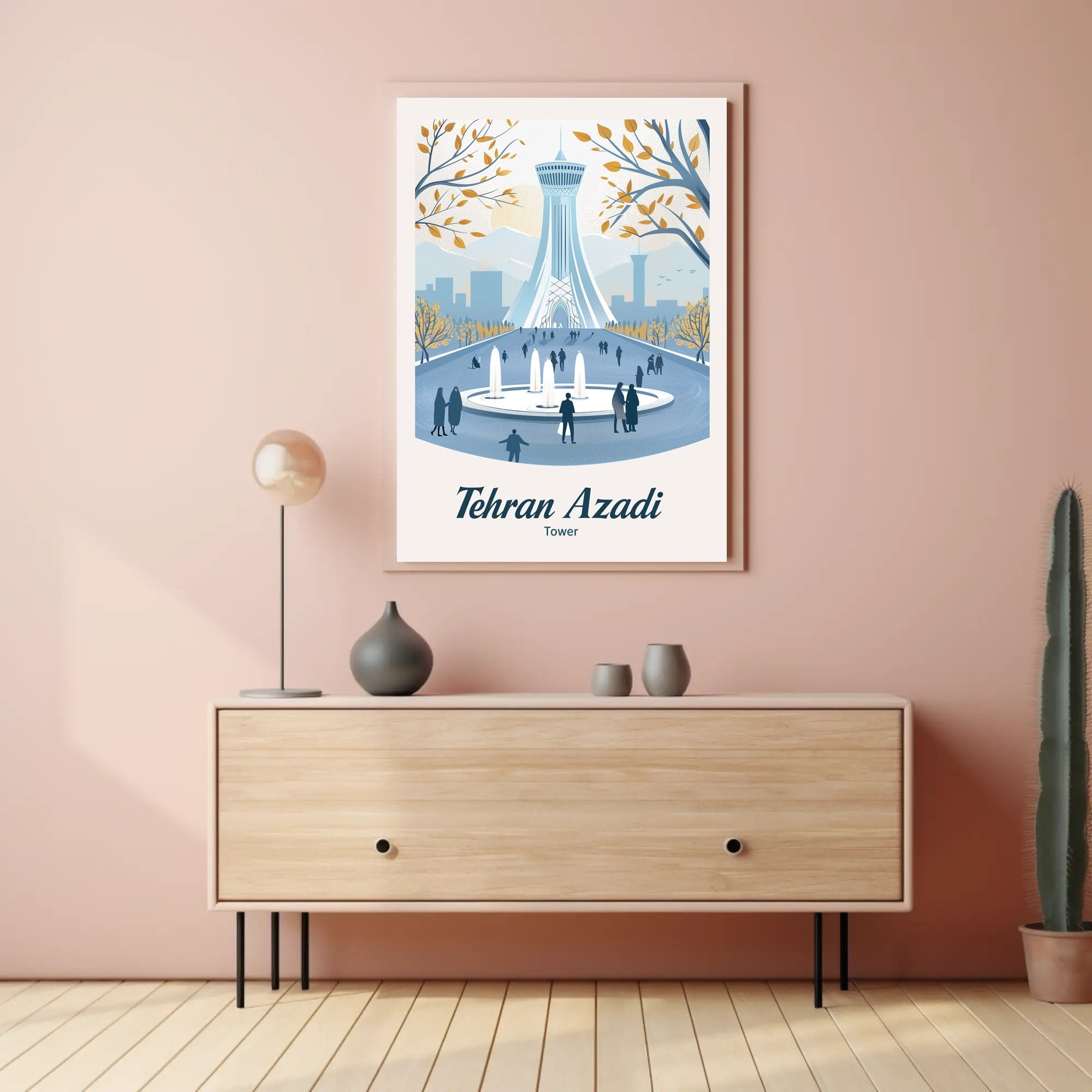 Azadi Tower Modern Art Urban Cityscape Poster PosterGoat