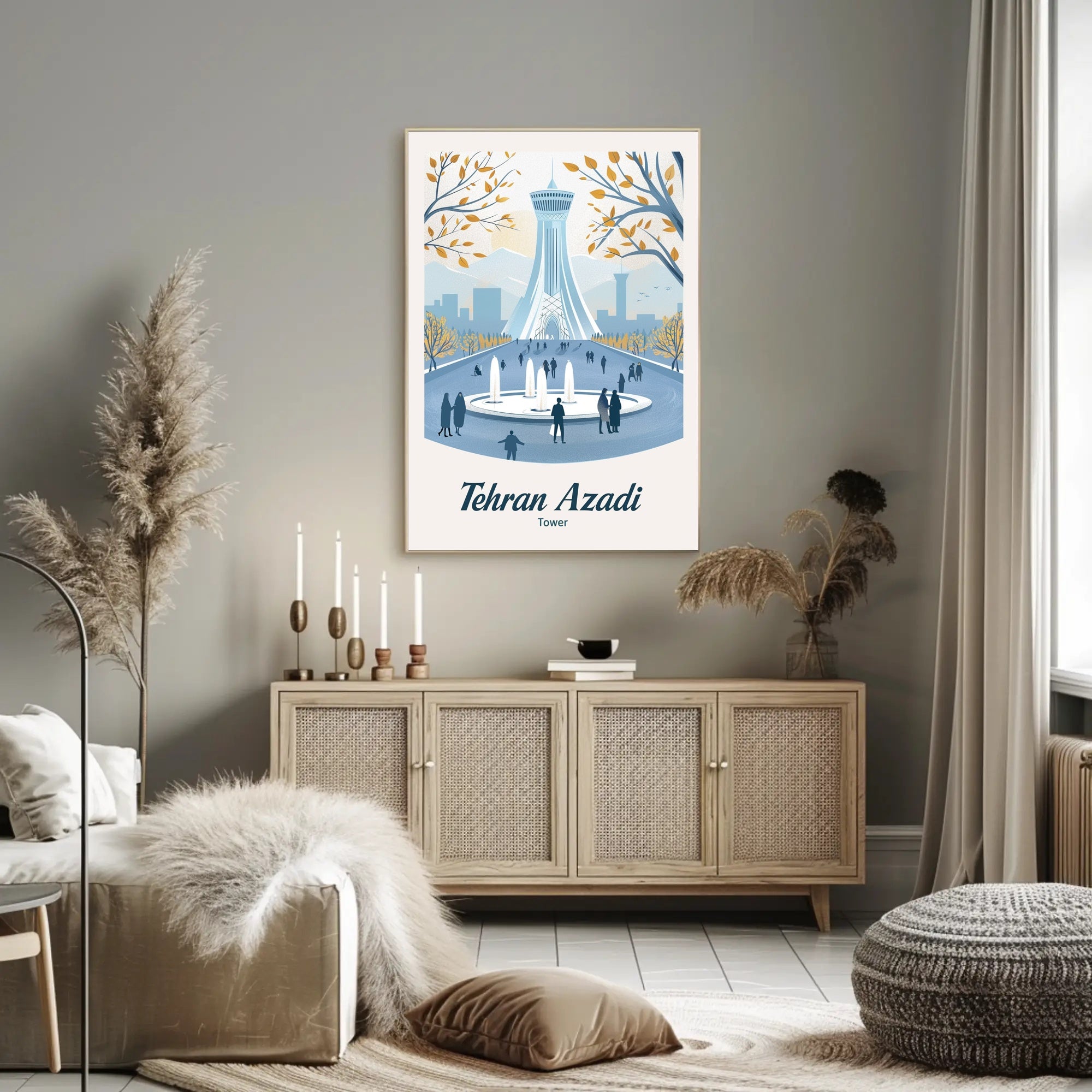 Azadi Tower Modern Art Urban Cityscape Poster PosterGoat