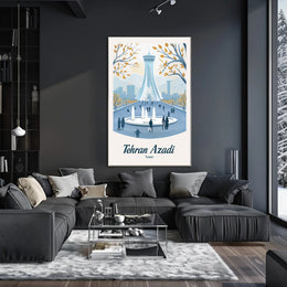 Azadi Tower Modern Art Urban Cityscape Poster PosterGoat