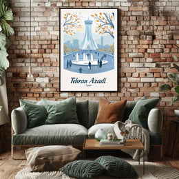 Azadi Tower Modern Art Urban Cityscape Poster PosterGoat