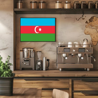 Azerbaijan Flag Minimalist Design National Pride Country Flag Poster PosterGoat