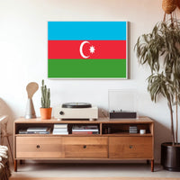 Azerbaijan Flag Minimalist Design National Pride Country Flag Poster PosterGoat