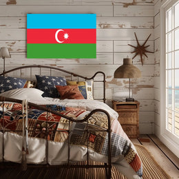 Azerbaijan Flag Minimalist Design National Pride Country Flag Poster PosterGoat