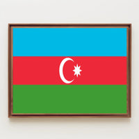 Azerbaijan Flag Minimalist Design National Pride Country Flag Poster PosterGoat