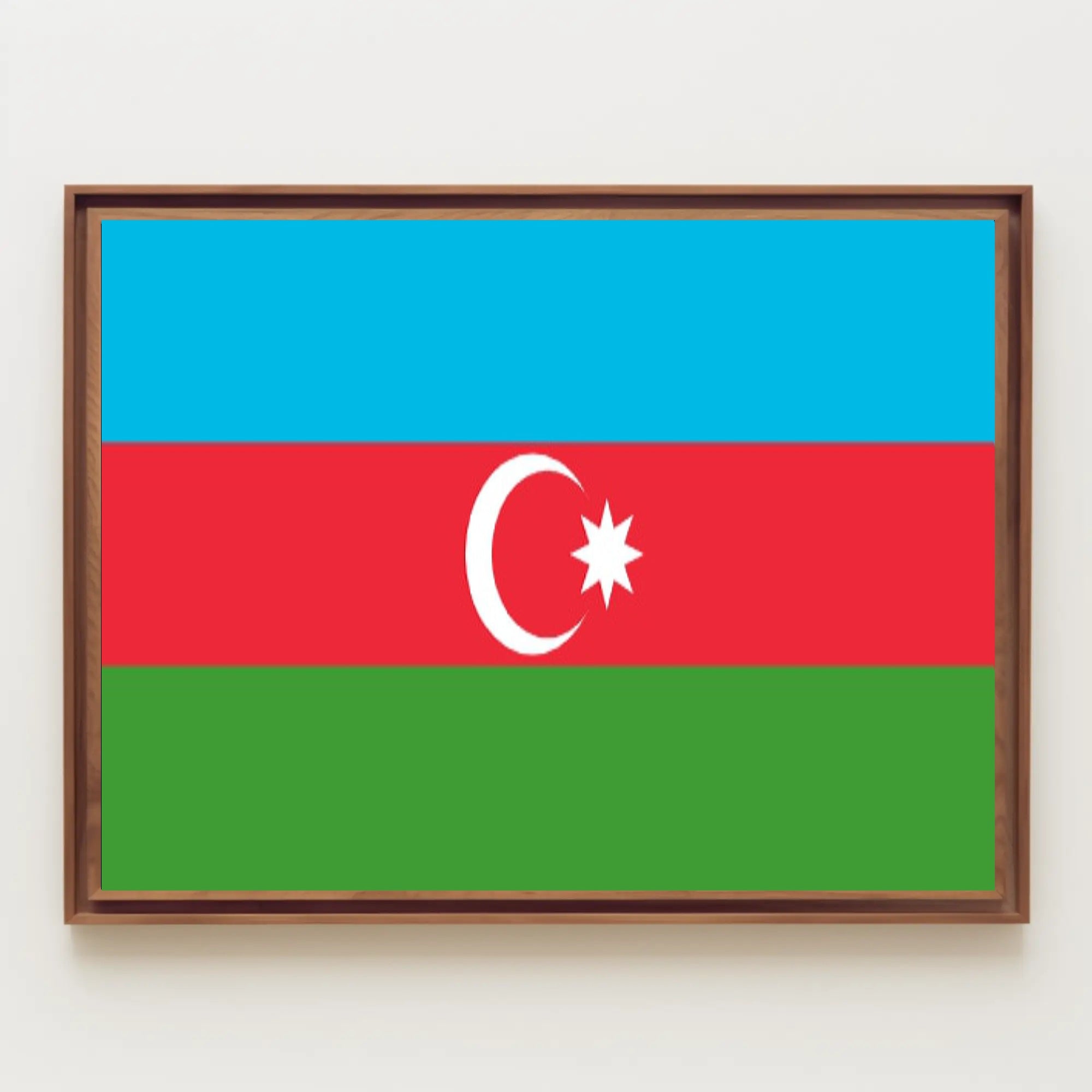 Azerbaijan Flag Minimalist Design National Pride Country Flag Poster PosterGoat