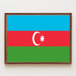Azerbaijan Flag Minimalist Design National Pride Country Flag Poster PosterGoat