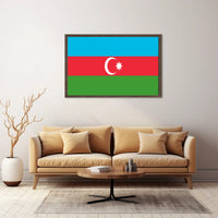 Azerbaijan Flag Minimalist Design National Pride Country Flag Poster PosterGoat