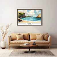 Azores Scenic Coastal Landscape Vintage Travel Poster PosterGoat