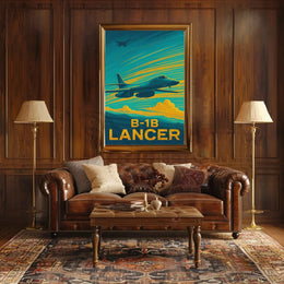 B-1B Lancer Supersonic Military Aircraft Poster PosterGoat