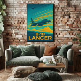 B-1B Lancer Supersonic Military Aircraft Poster PosterGoat