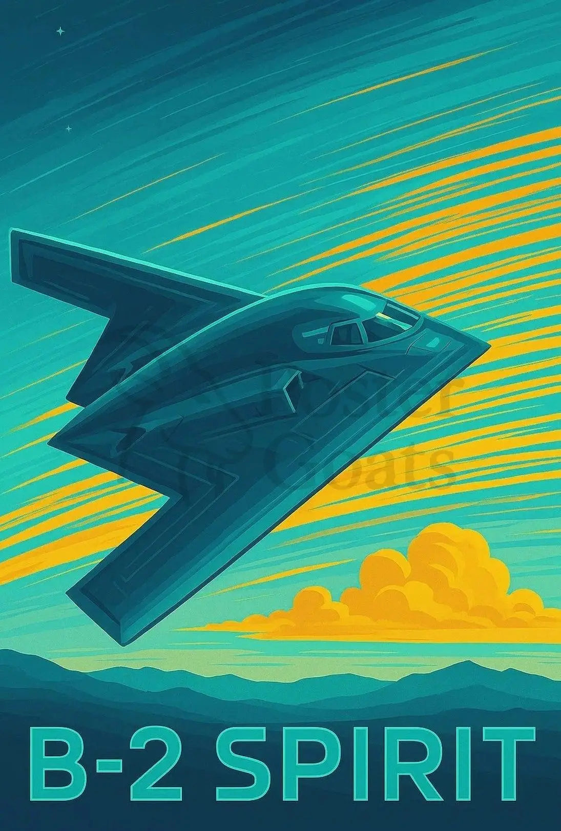 B-2 Spirit Modern Military Art Print PosterGoat