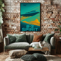 B-2 Spirit Stealth Bomber Art Futuristic Sci-Fi Poster PosterGoat