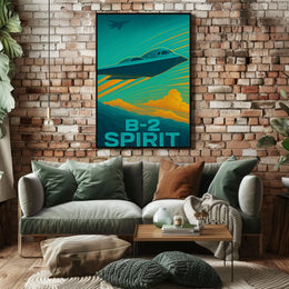 B-2 Spirit Stealth Bomber Art Futuristic Sci-Fi Poster PosterGoat