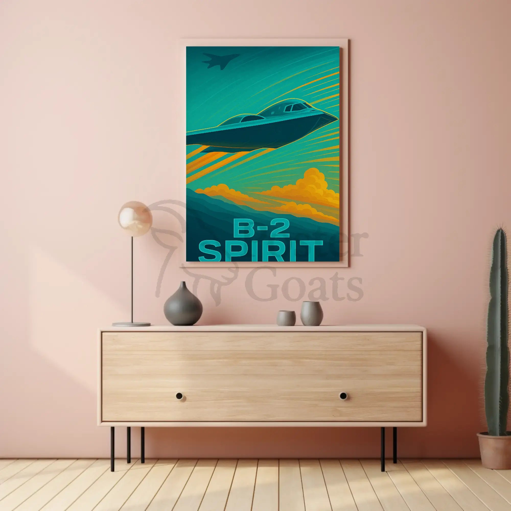 B-2 Spirit Stealth Bomber Art Futuristic Sci-Fi Poster PosterGoat