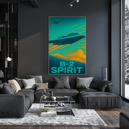 B-2 Spirit Stealth Bomber Art Futuristic Sci-Fi Poster PosterGoat