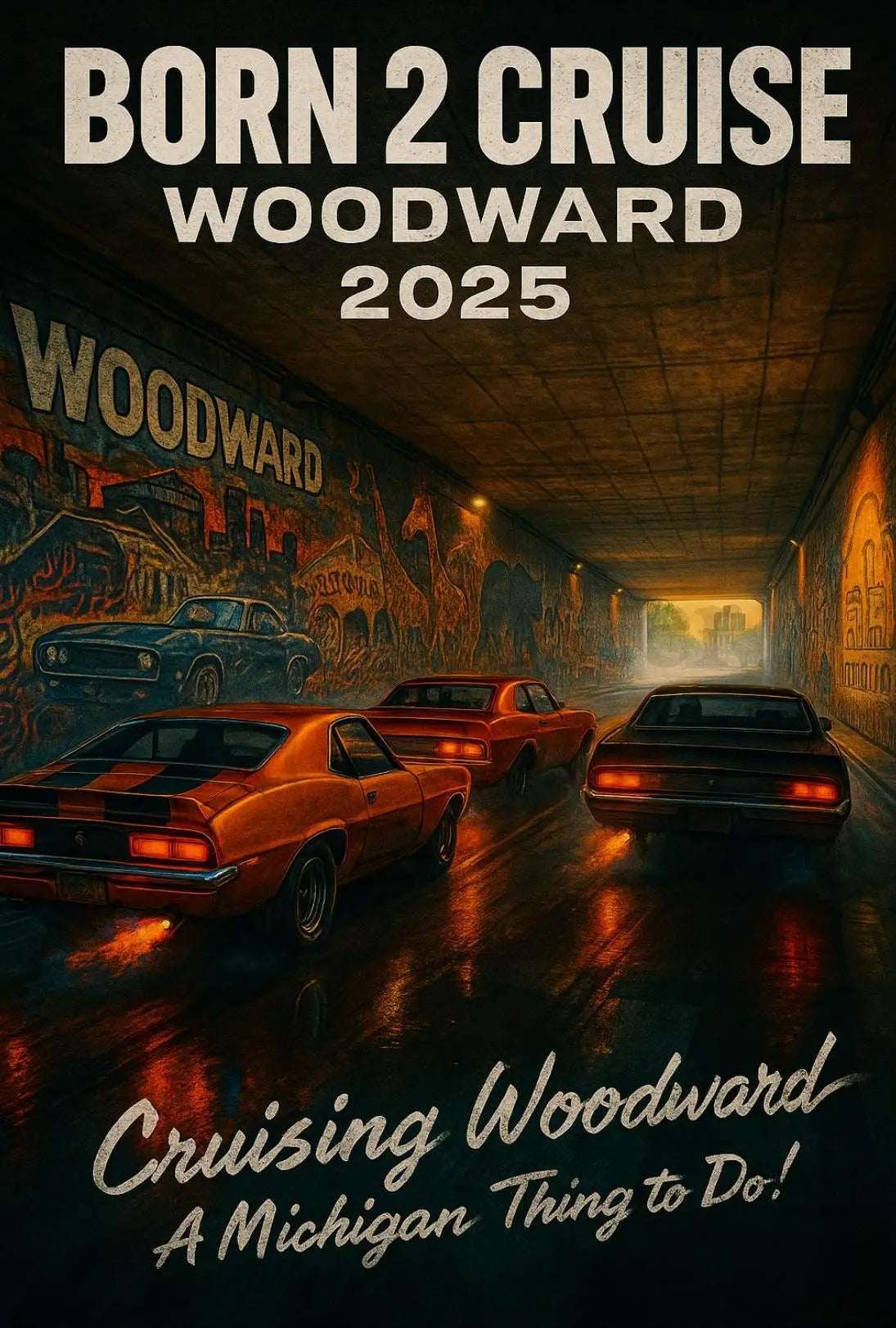 BORN 2 CRUISE WOODWARD 2025 Cultural or Heritage Poster PosterGoat