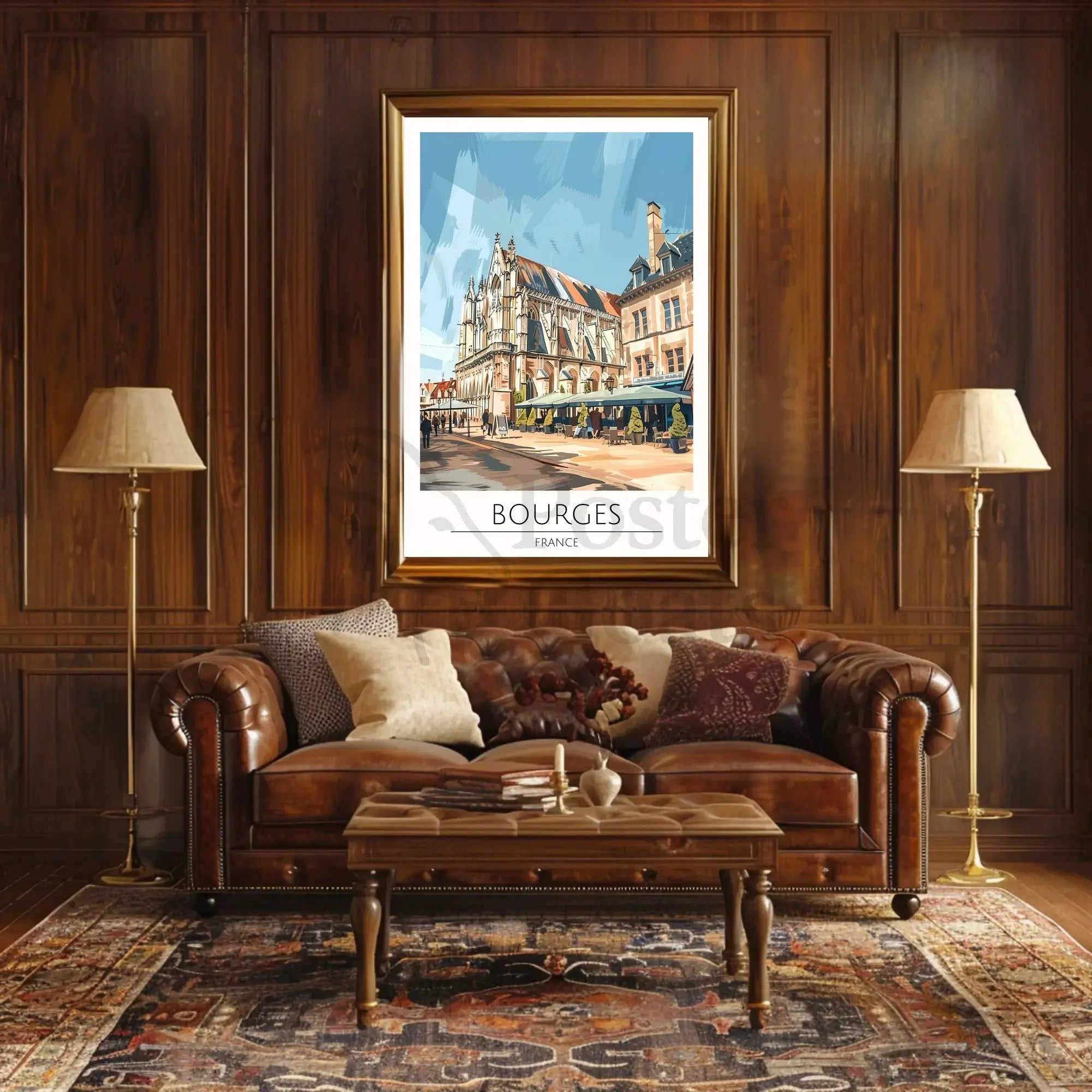 BOURGES FRANCE GOTHIC CATHEDRAL TRAVEL POSTER PosterGoat