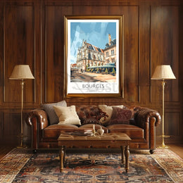 BOURGES FRANCE GOTHIC CATHEDRAL TRAVEL POSTER PosterGoat
