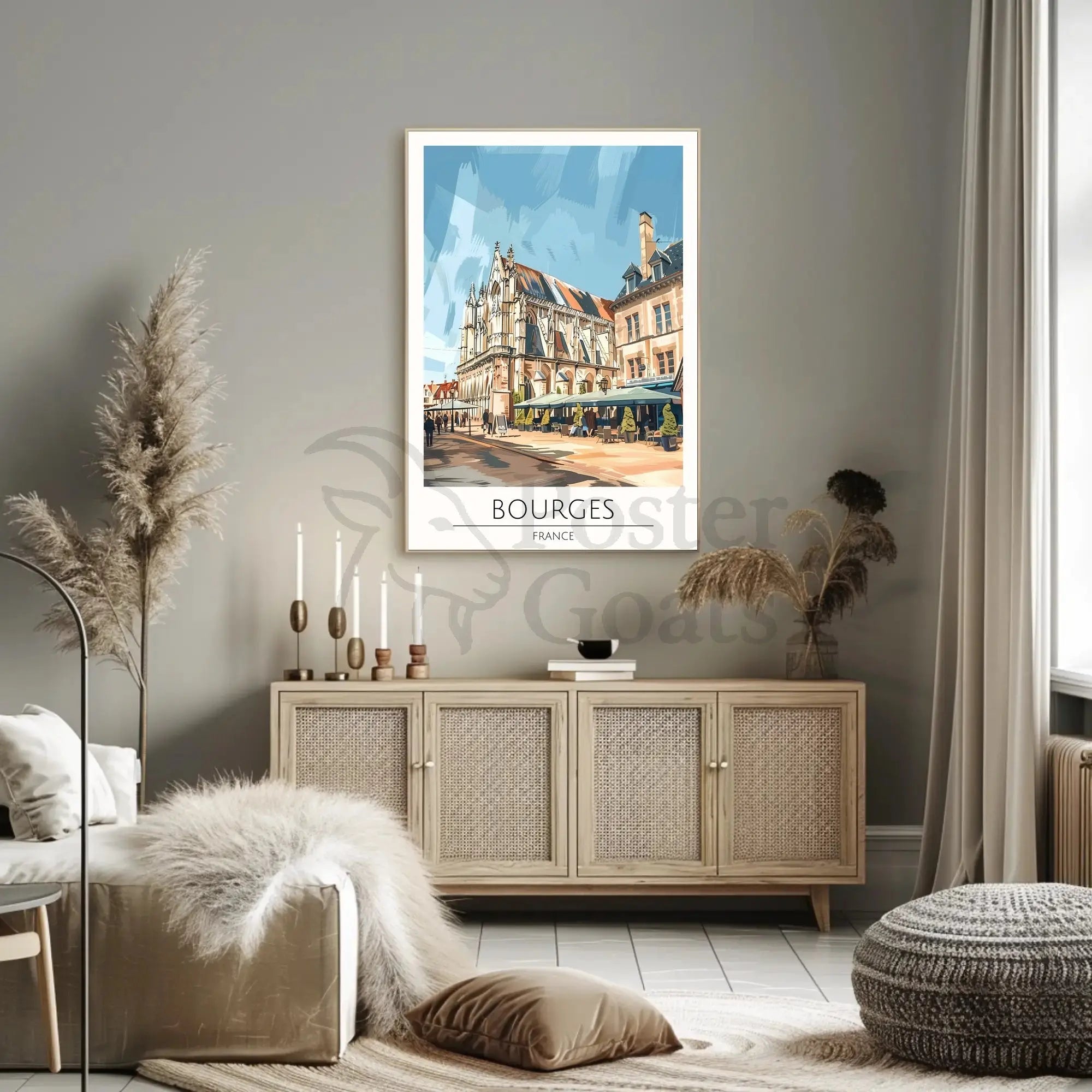 BOURGES FRANCE GOTHIC CATHEDRAL TRAVEL POSTER PosterGoat