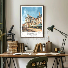 BOURGES FRANCE GOTHIC CATHEDRAL TRAVEL POSTER PosterGoat