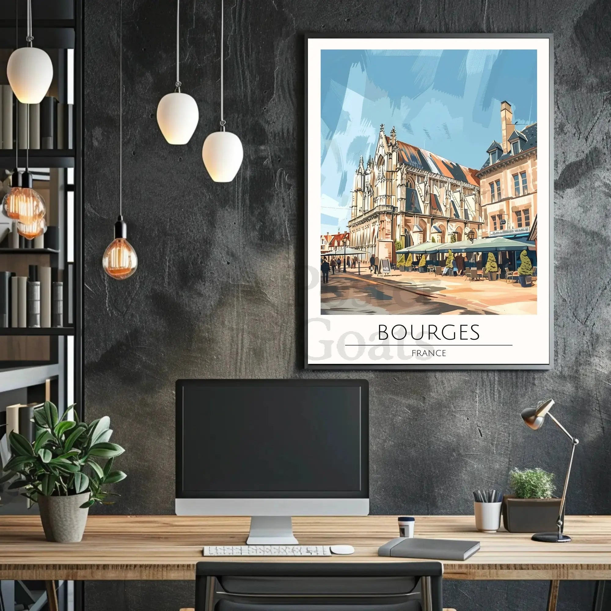 BOURGES FRANCE GOTHIC CATHEDRAL TRAVEL POSTER PosterGoat