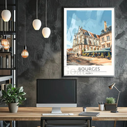 BOURGES FRANCE GOTHIC CATHEDRAL TRAVEL POSTER PosterGoat