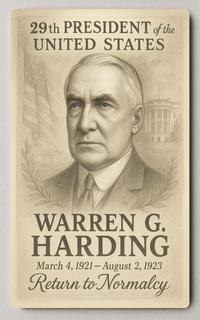 Warren G. Harding 29th President - Trading Card PosterGoat