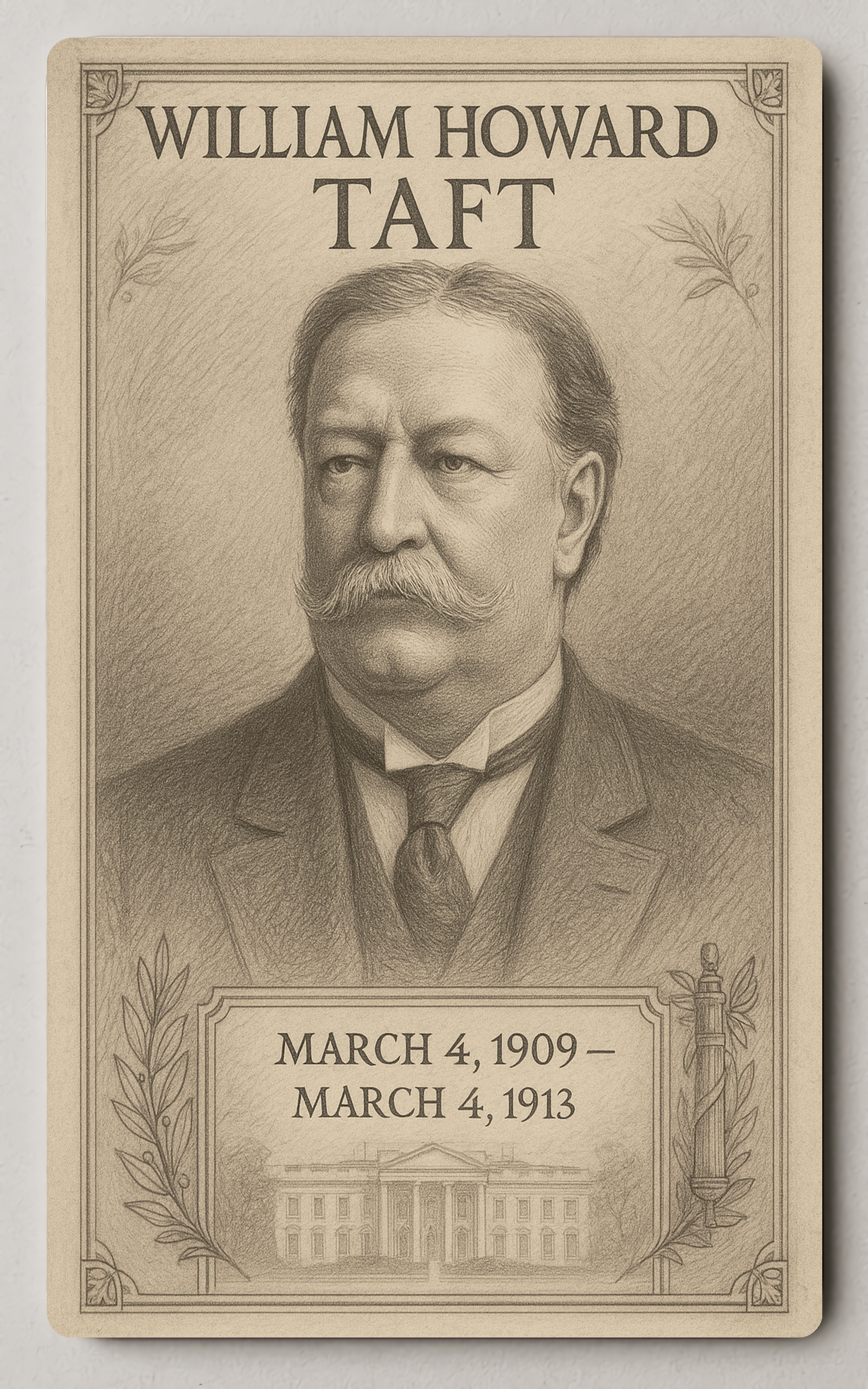 William Howard Taft 27th President - Trading Card PosterGoat